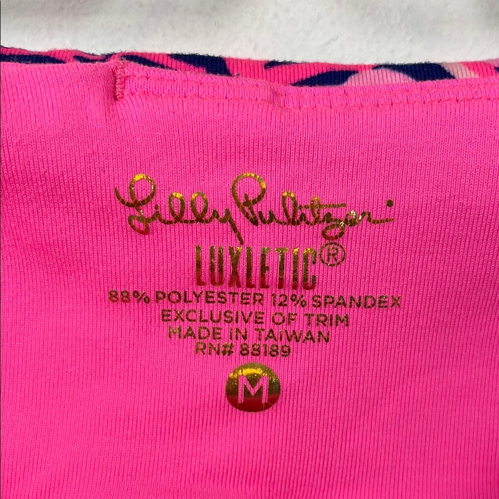 Lilly Pulitzer Luxletic Weekender Pink and Blue Losbstah Roll Women's M Leggings - Picture 8 of 8